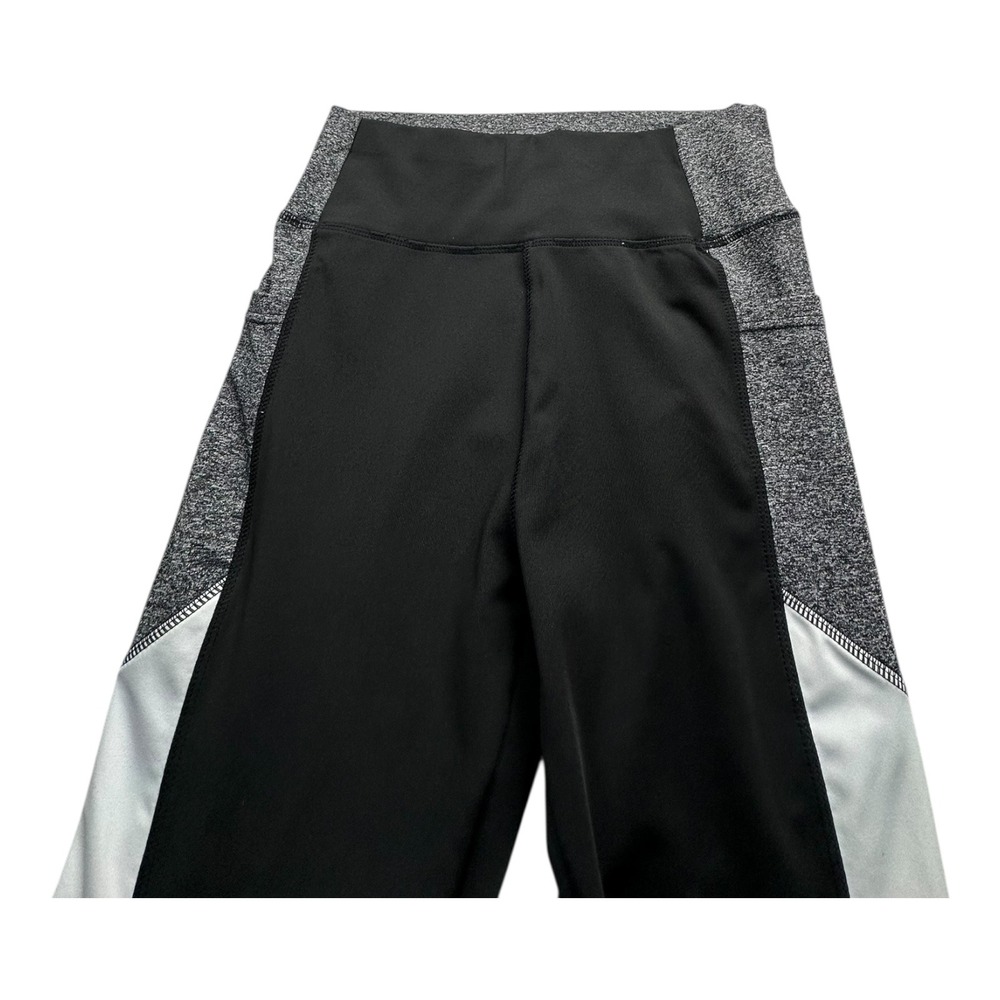 SHEIN Colorblock Athletic Leggings Black White Grey‎ Heathered Gym Workout - Picture 3 of 11